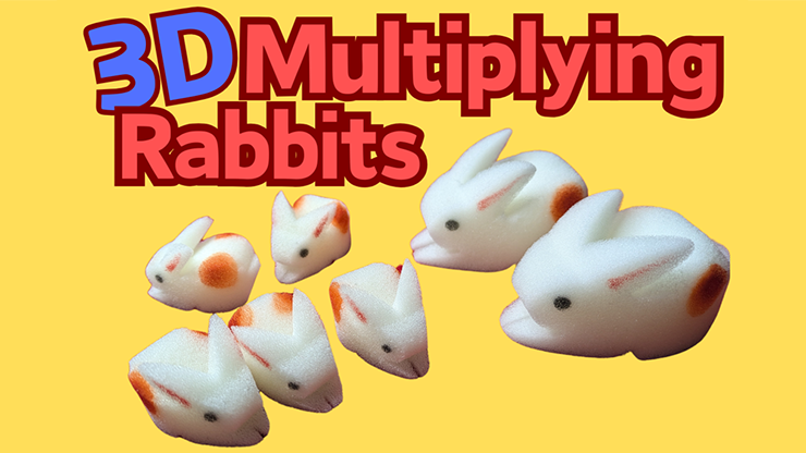 3D Multiplying Rabbits (7 Pc Mom and Pop with 5 ba...